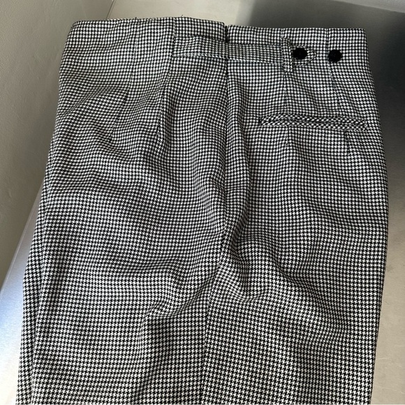 ANN TAYLOR Vintage 90s Wool Blend Houndstooth Trousers Tapered Leg High Rise 14 - Picture 12 of 16